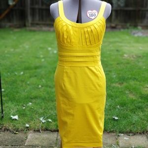 CALVIN KLEIN YELLOW LINED DRESS